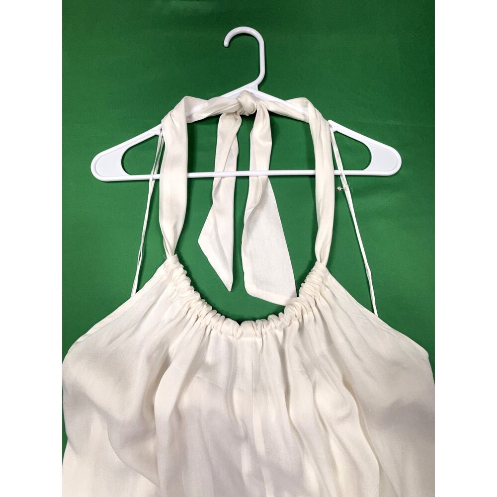 NWT Elan Women's White Halter Self-tie Neck Open Back S Dress Sz M pockets - Picture 7 of 11